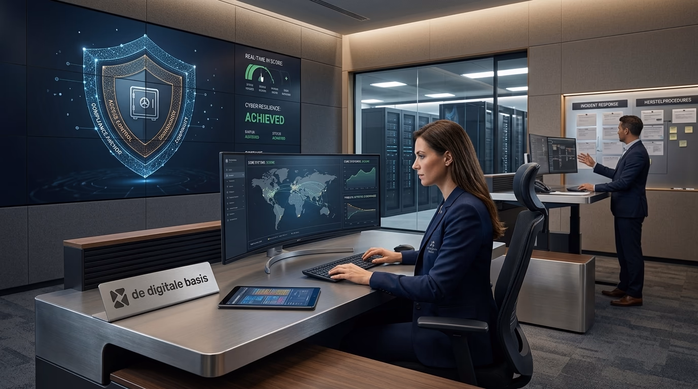Cybersecurity in de financiële sector: een gids voor structurele digitale weerbaarheid - illustratie voor De Digitale Basis