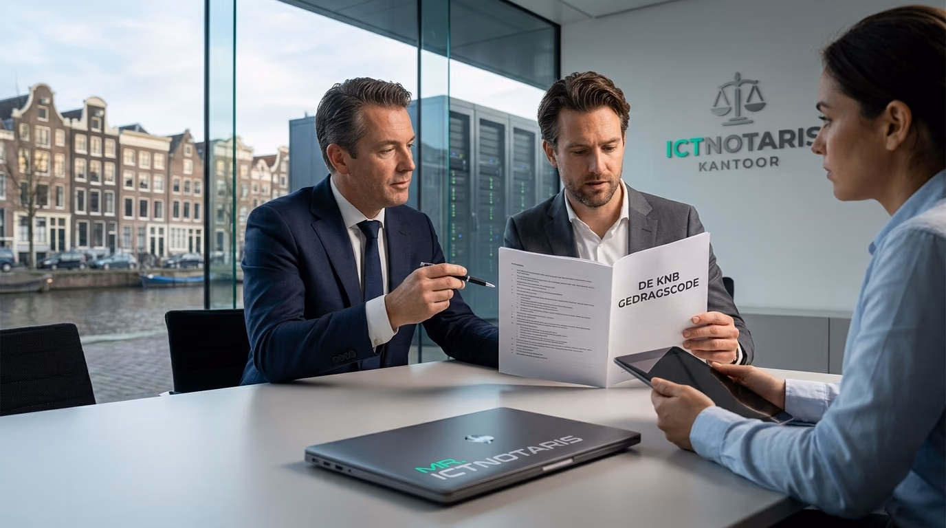 De KNB Gedragscode Informatiebeveiliging: een gids voor een veilig en compliant notariskantoor - illustratie voor Ictnotaris