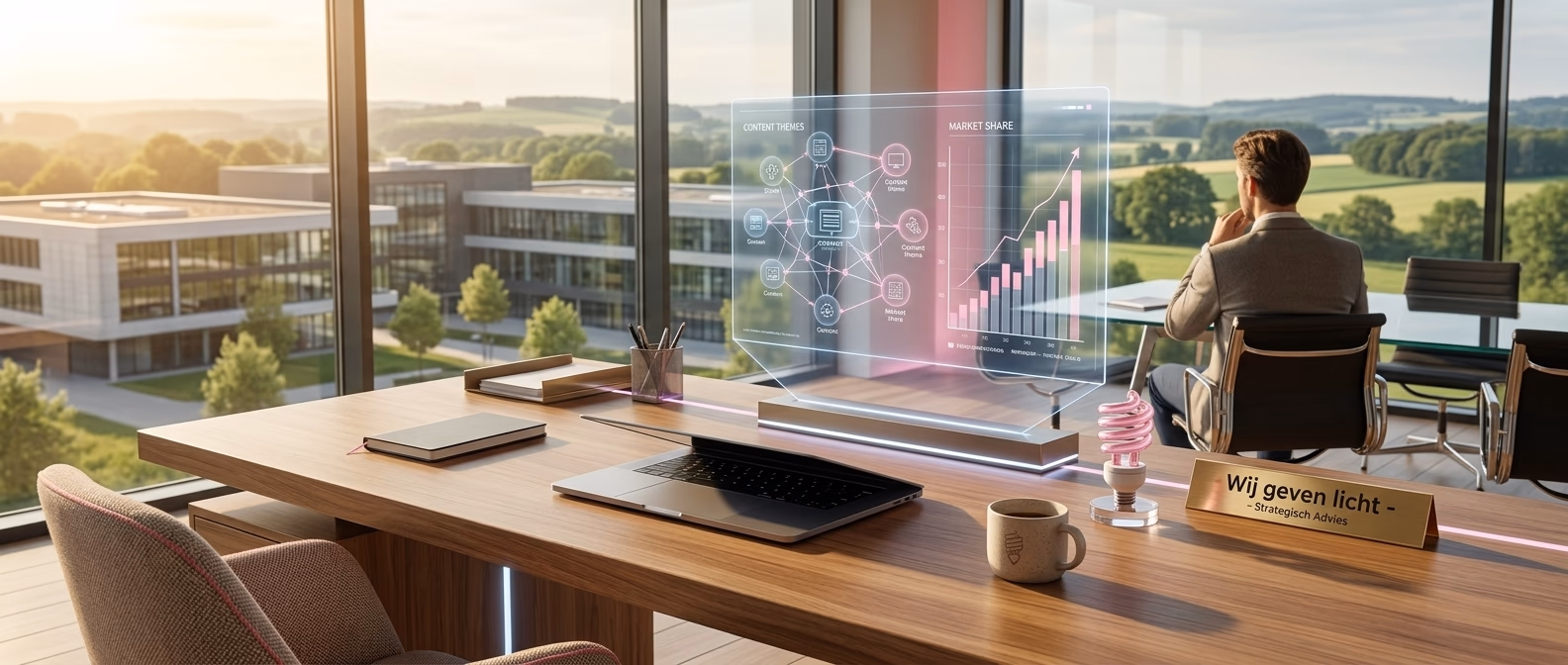 AI-contentmarketing voor MKB ondernemers: de gids naar een onbetwiste marktpositie - illustratie voor Wij geven licht