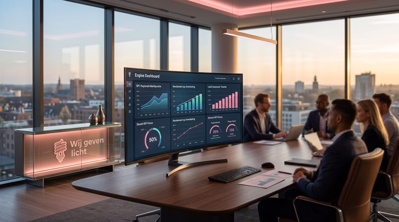 Marketing resultaten meten via een realtime dashboard: zo stuur je op groei - illustratie voor Wij geven licht